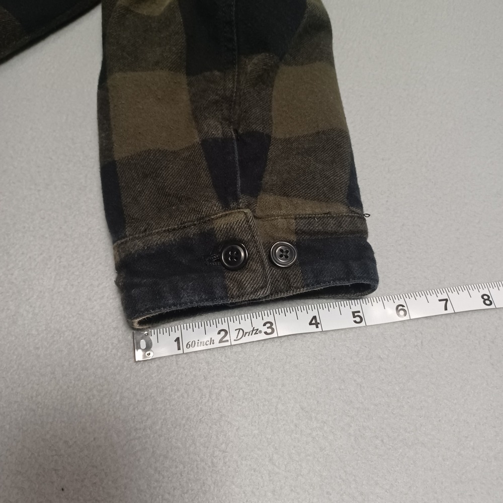 Levi's Shirt Jacket Mens XL Green Buffalo Plaid Sherpa Lined Hooded Flan Shacket - Picture 8 of 15